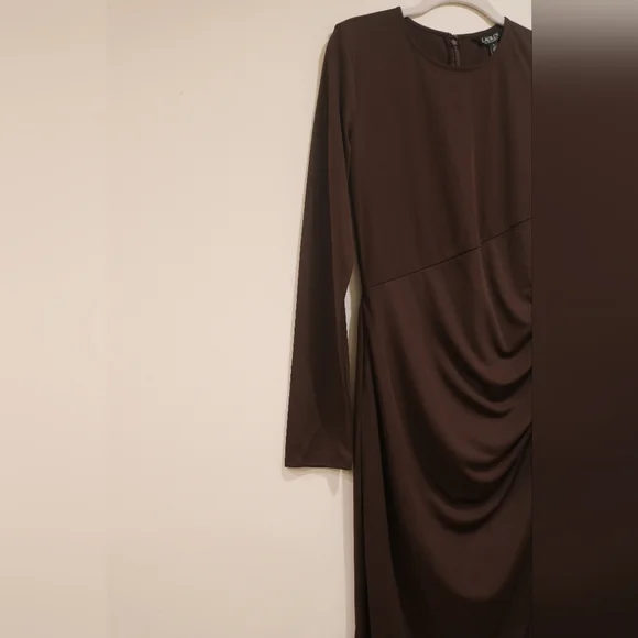 Lauren Ralph Lauren Women's Stretch Jersey Long-Sleeve Dress, Size 6 - Picture 8 of 15